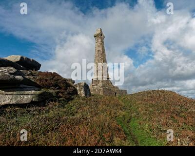 Redruth, Street scene, Miner`s terraces, Cornish mining town, Carn Brea beacon,  , Cornwall, UK, 13th October 2020. . Credit:Robert Taylor/Alamy Live Stock Photo